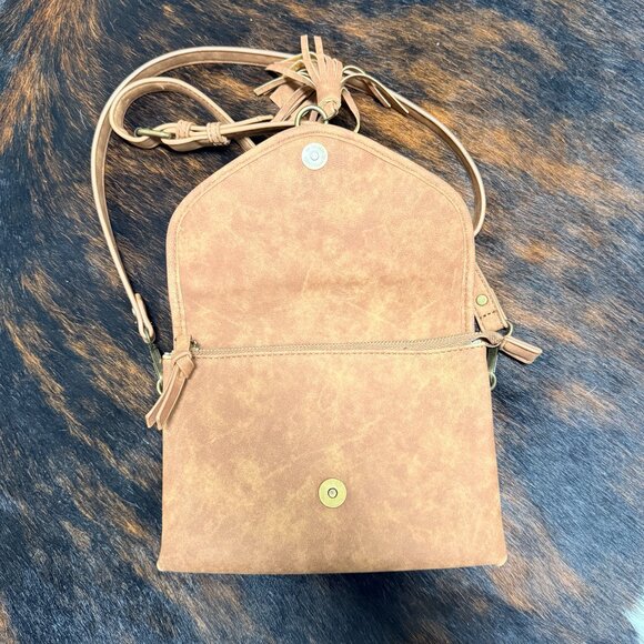 Altar'd State Women's Smalll Brown Suede Fringe Crossbody Bag, OS - Picture 3 of 7